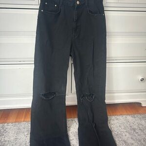 Zara Black Straight Leg Jeans for Women